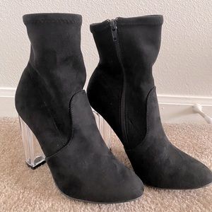 Clear heeled boots